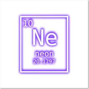 Neon Element Purple Periodic Table Chemistry Nerd Costume T-Shirt Posters and Art